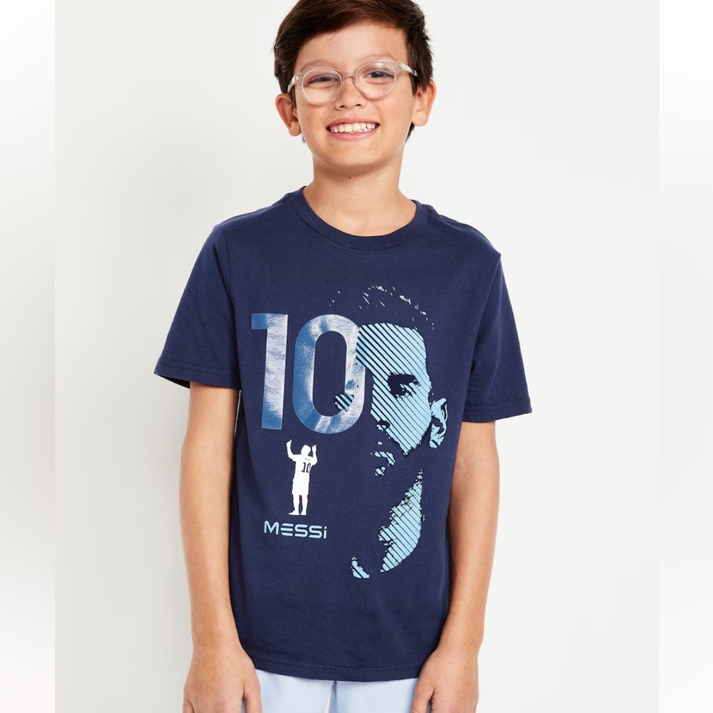 Kids old Navy Blue Messi Graphic T-Shirt size small/6 new with tags
